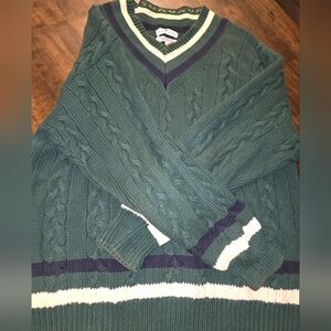 New English Sports Shop Bermuda Men's XXL Cable Knit 100% Cotton Sweater